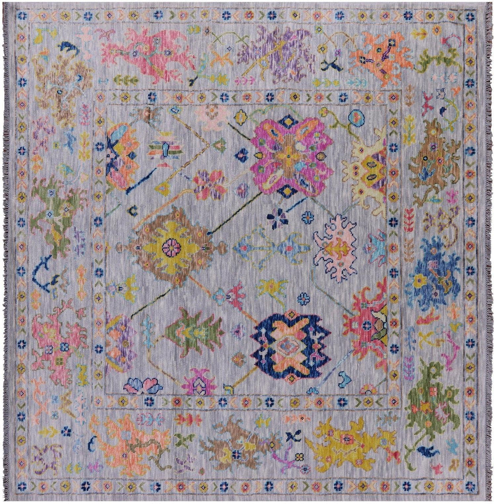 Square Turkish Oushak Hand Knotted Wool Rug - Manhattan Rugs