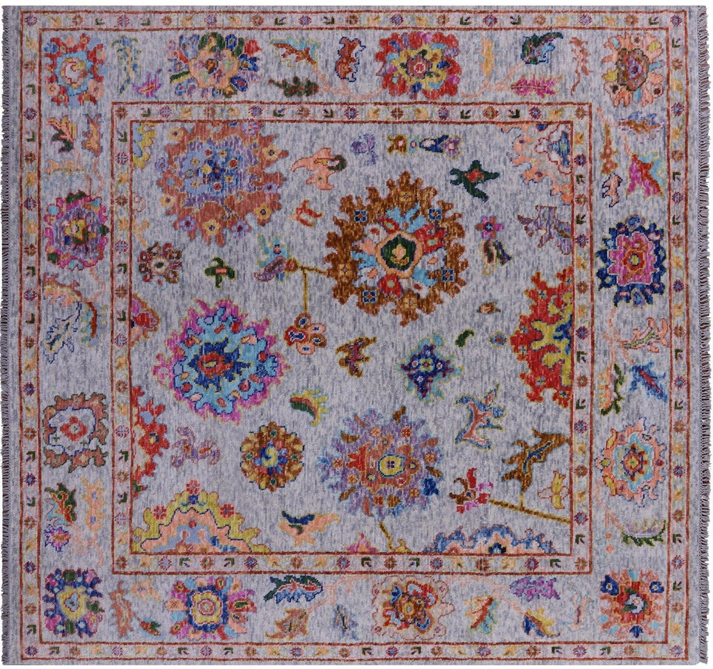 Square Turkish Oushak Hand-Knotted Wool Rug - Manhattan Rugs