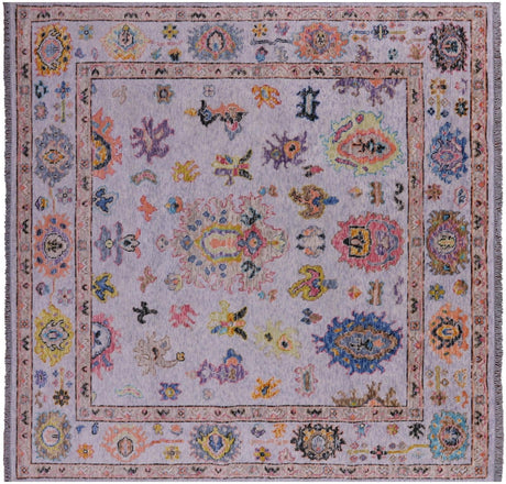 Square Turkish Oushak Hand Knotted Wool Rug - Manhattan Rugs