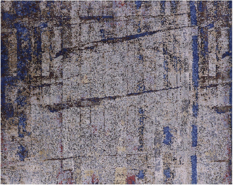 Abstract Hand-Knotted Wool & Silk Rug - Manhattan Rugs