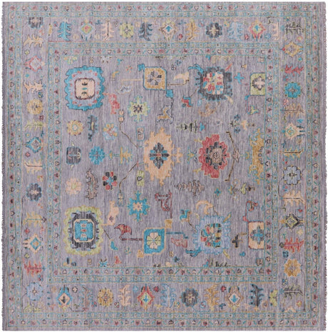 Square Turkish Oushak Hand Knotted Wool Rug - Manhattan Rugs