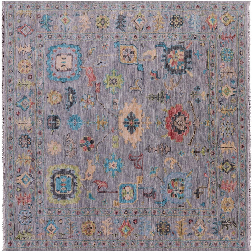 Square Handmade Turkish Oushak Wool Rug - Manhattan Rugs