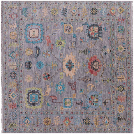 Square Handmade Turkish Oushak Wool Rug - Manhattan Rugs