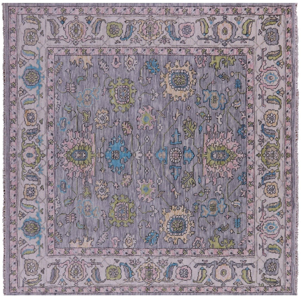 Square Handmade Turkish Oushak Wool Rug - Manhattan Rugs