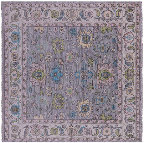 Square Handmade Turkish Oushak Wool Rug - Manhattan Rugs