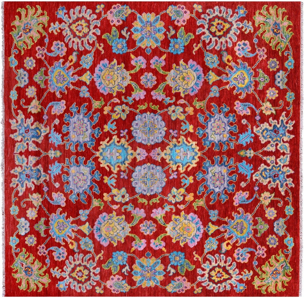 Square Turkish Oushak Hand-Knotted Wool Rug - Manhattan Rugs