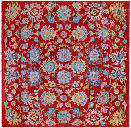 Square Turkish Oushak Hand-Knotted Wool Rug - Manhattan Rugs