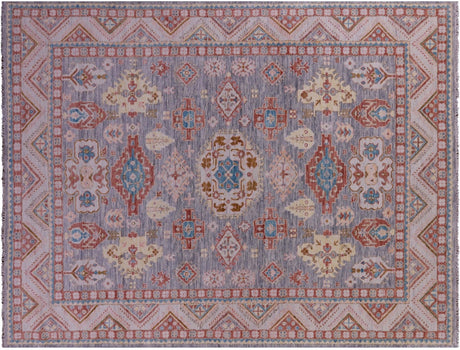 Geometric Kazak Hand-Knotted Wool Rug - Manhattan Rugs