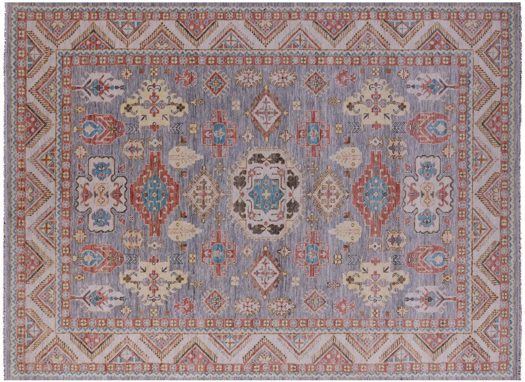 Geometric Kazak Hand-Knotted Wool Rug - Manhattan Rugs