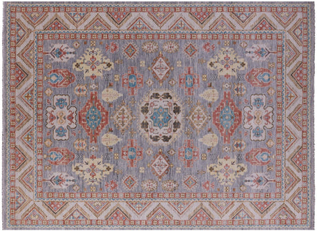 Geometric Kazak Hand-Knotted Wool Rug - Manhattan Rugs