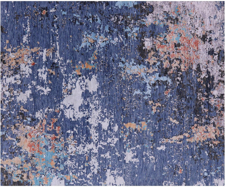 Abstract Wool & Silk Handmade Rug - Manhattan Rugs