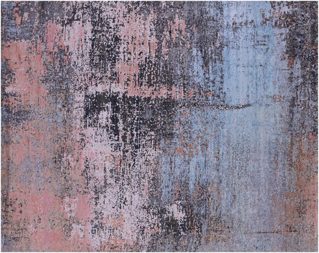 Wool & Silk Hand Knotted Abstract Rug - Manhattan Rugs
