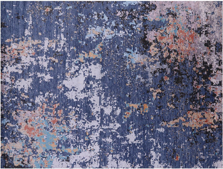 Wool & Silk Abstract Hand-Knotted Rug - Manhattan Rugs