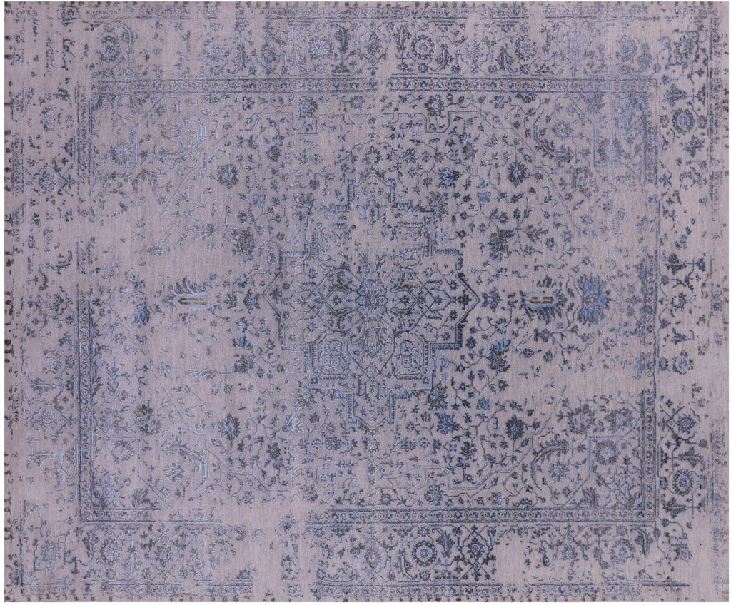 Hand-Knotted Persian Heriz Serapi Wool & Silk Rug - Manhattan Rugs