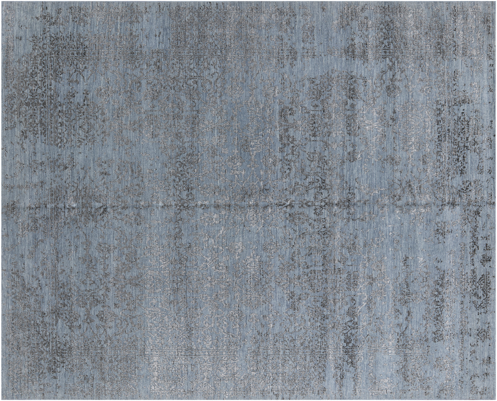 Grey Persian Kashan Hand-Knotted Wool & Silk Rug 8' 0" X 10' 0" - Q19127