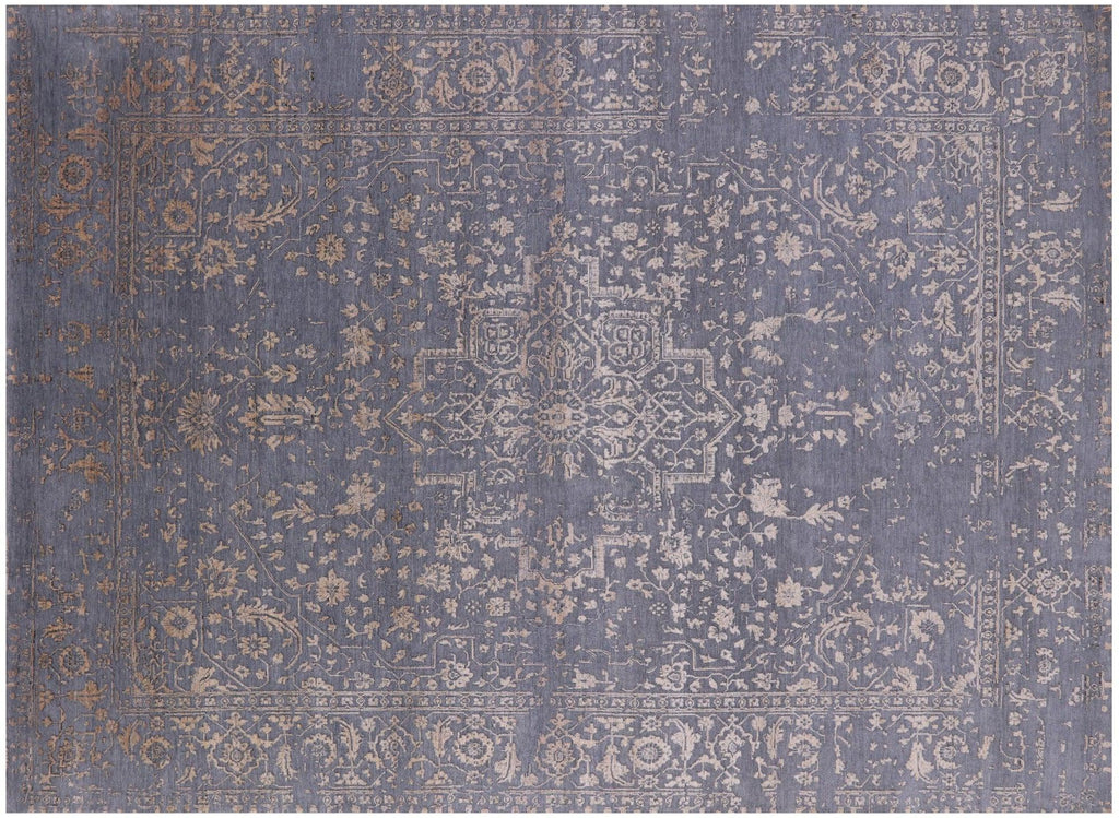 Wool & Silk Handmade Persian Heriz Serapi Rug - Manhattan Rugs