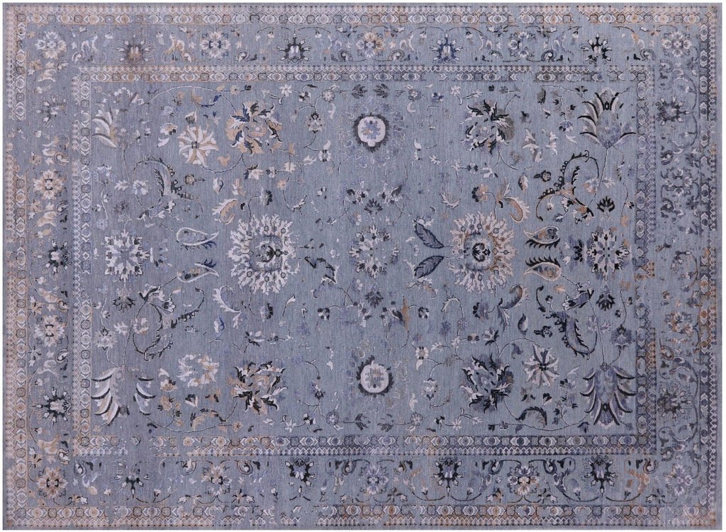 Hand-Knotted Wool & Silk Persian Tabriz Rug - Manhattan Rugs