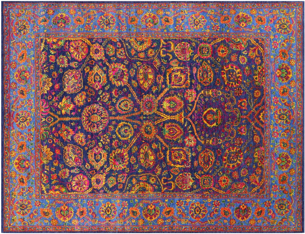 Hand Knotted Persian Tabriz Wool & Silk Rug - Manhattan Rugs