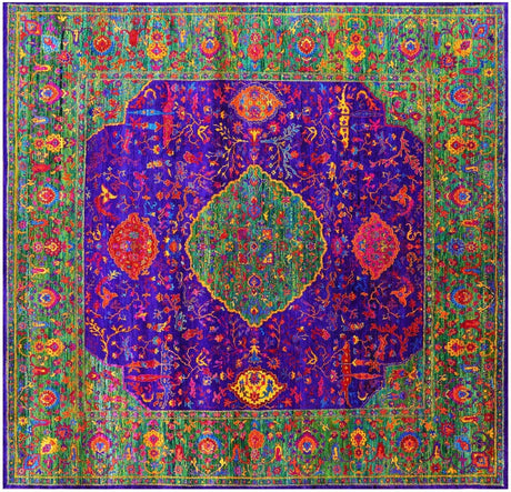 Square Persian Handmade Silk Rug - Manhattan Rugs