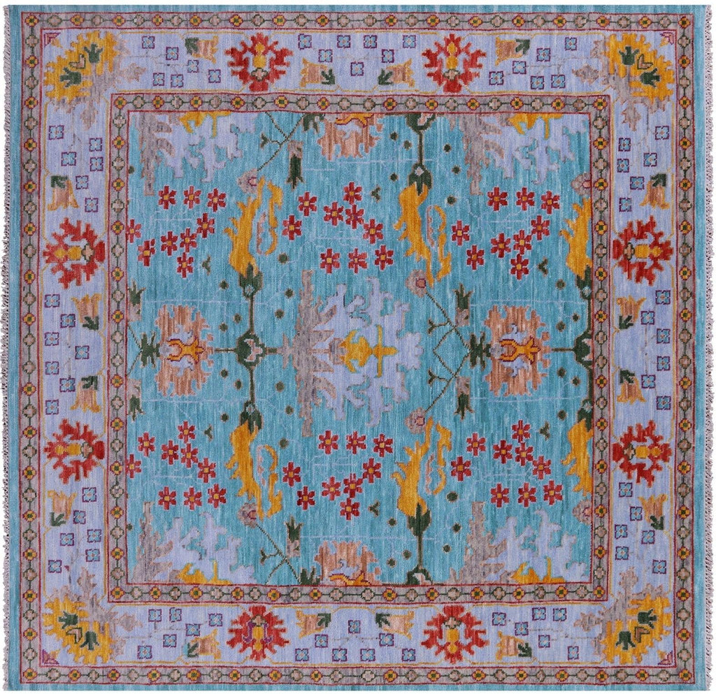 Square Hand Knotted William Morris Wool Rug - Manhattan Rugs