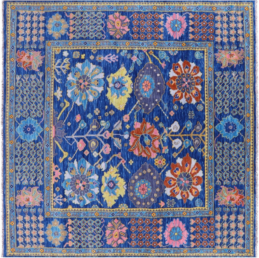 Square Turkish Oushak Hand Knotted Wool Rug - Manhattan Rugs