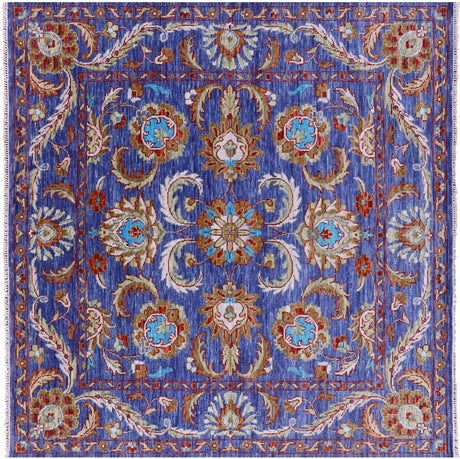 Square Hand Knotted Persian Tabriz Wool Rug - Manhattan Rugs