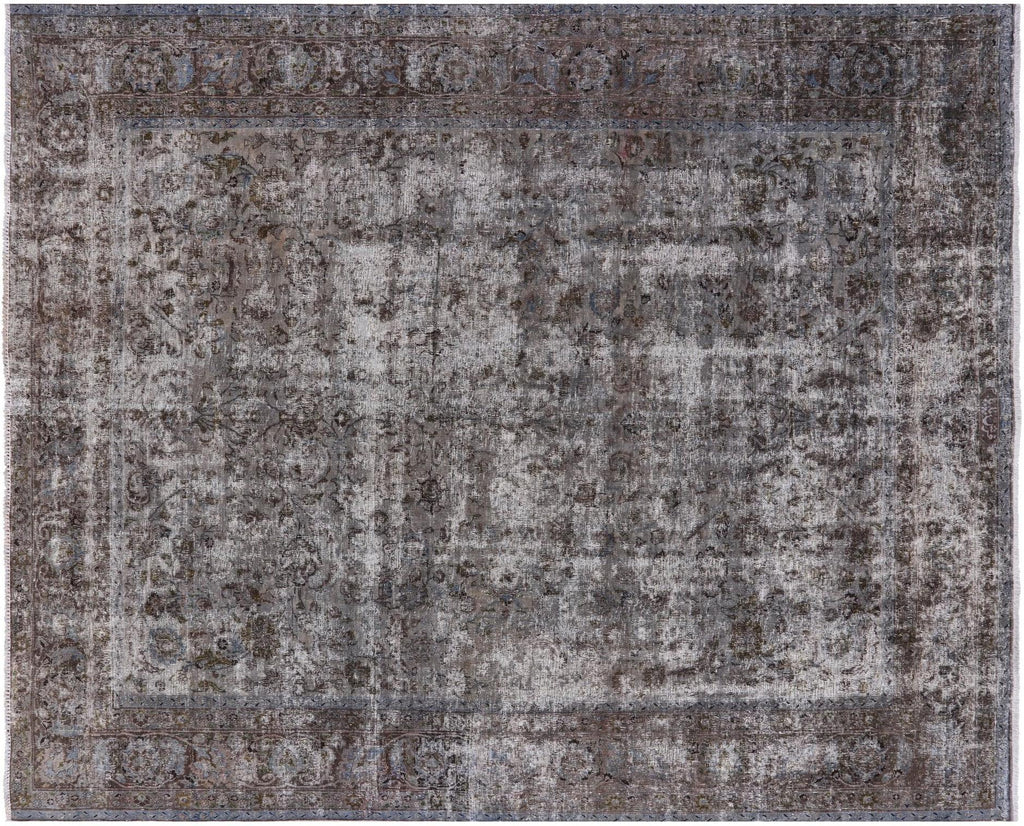 Signed Persian Vintage White Wash Wool Rug - Manhattan Rugs