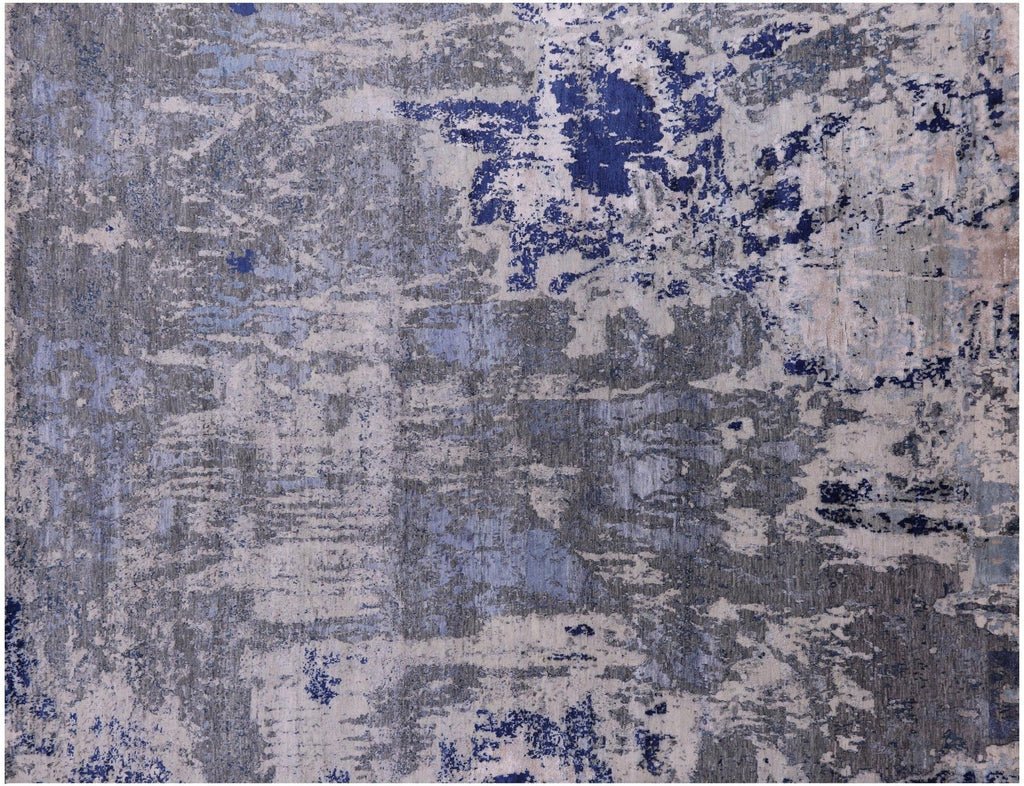 Hand-Knotted Wool & Silk Abstract Rug - Manhattan Rugs