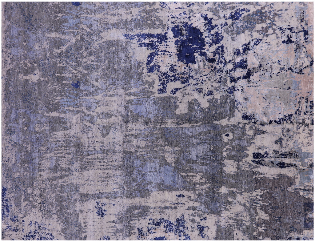 Hand-Knotted Wool & Silk Abstract Rug 8' 10" X 11' 8" - Q19392