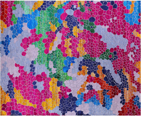 Abstract Wool & Silk Handmade Rug - Manhattan Rugs