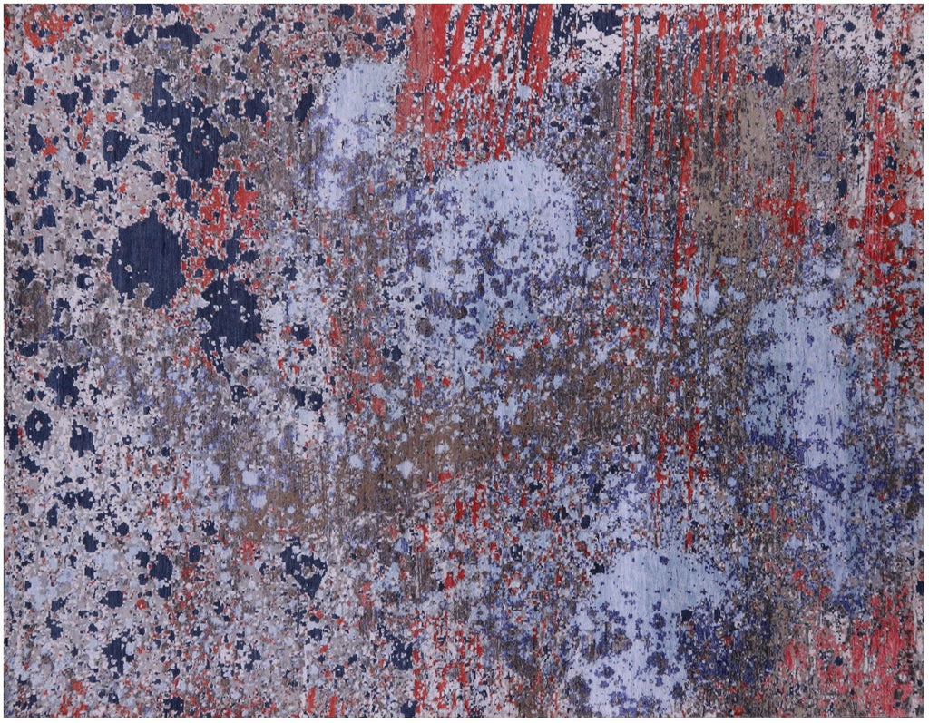 Abstract Wool & Silk Handmade Rug - Manhattan Rugs