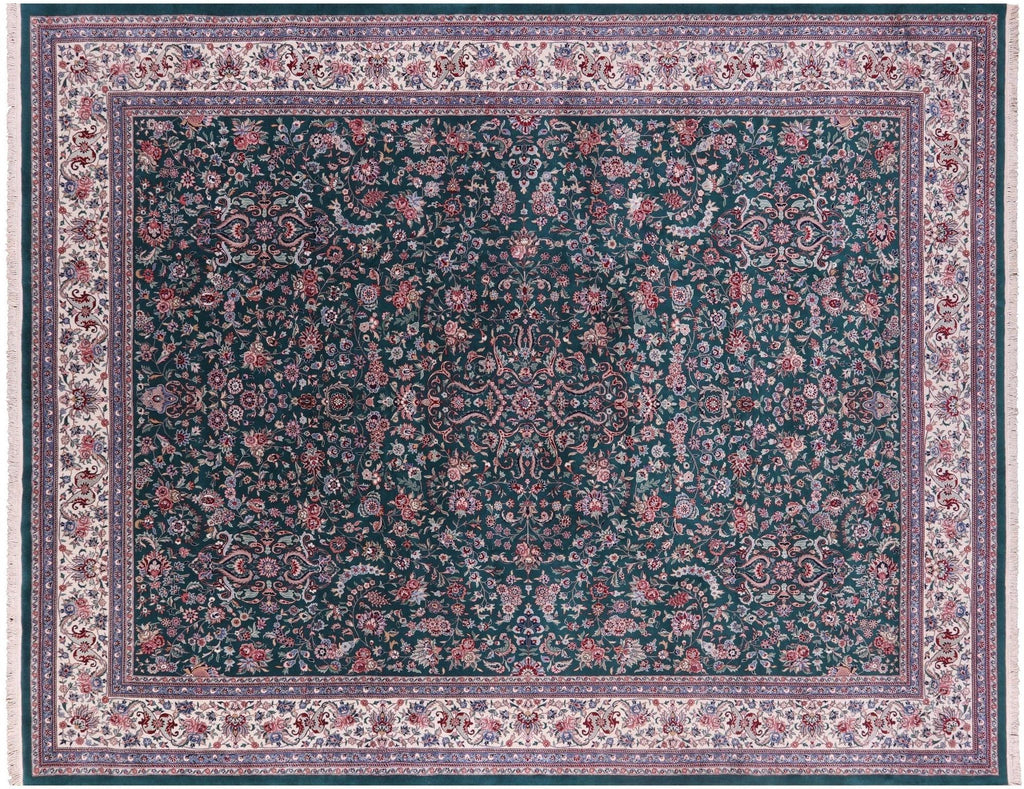 Fine Persian Kashan Hand Knotted Wool & Silk Rug - Manhattan Rugs