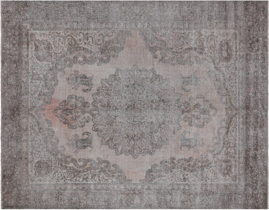 SUPER SALE Ivory Hand-Knotted Persian Vintage White Wash Rug 9' 6" X 11' 10" - Q19484