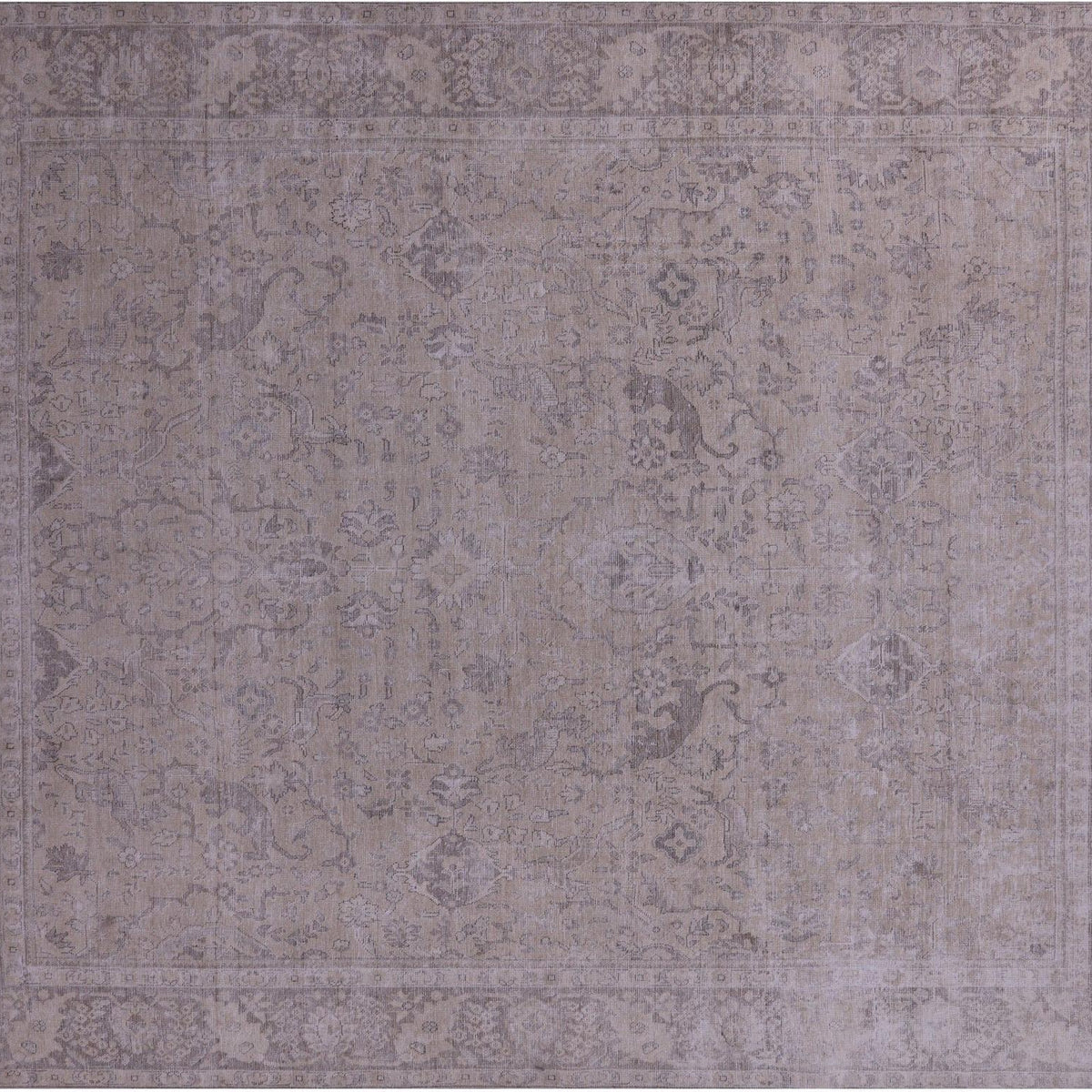 Hand Knotted Persian Vintage White Wash Rug 9' 8