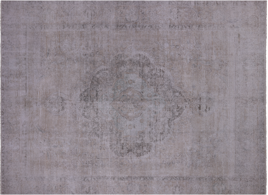 SUPER SALE Ivory 8' 10" X 12' 0" Persian Vintage White Wash Hand Knotted Wool Rug - Q1951