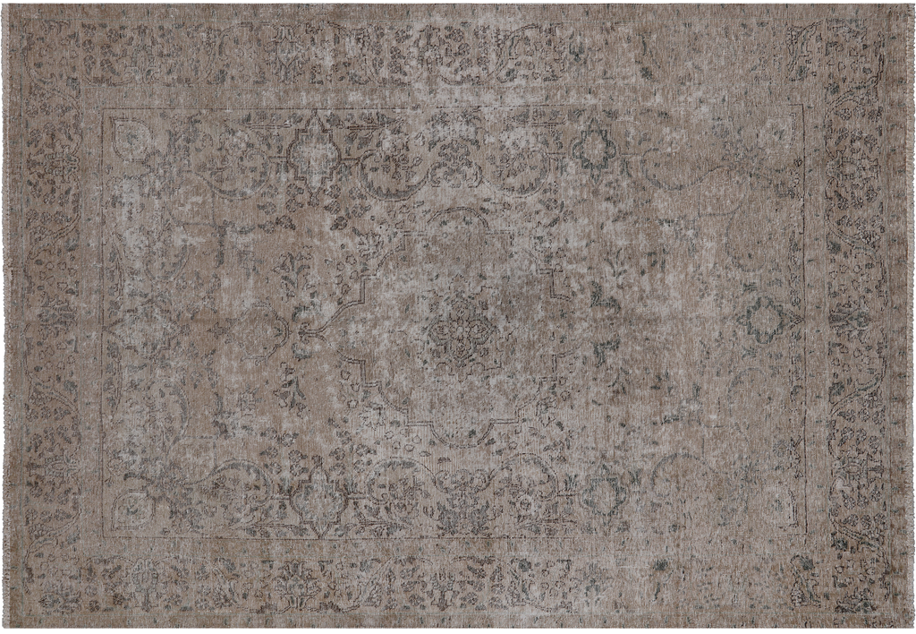SUPER SALE Ivory 6' 7" X 9' 6" Handmade Persian Vintage White Wash Rug - Q19524