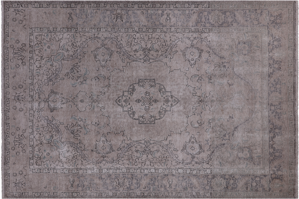 SUPER SALE Ivory 6' 9" X 9' 10" Persian Vintage White Wash Handmade Rug - Q19525