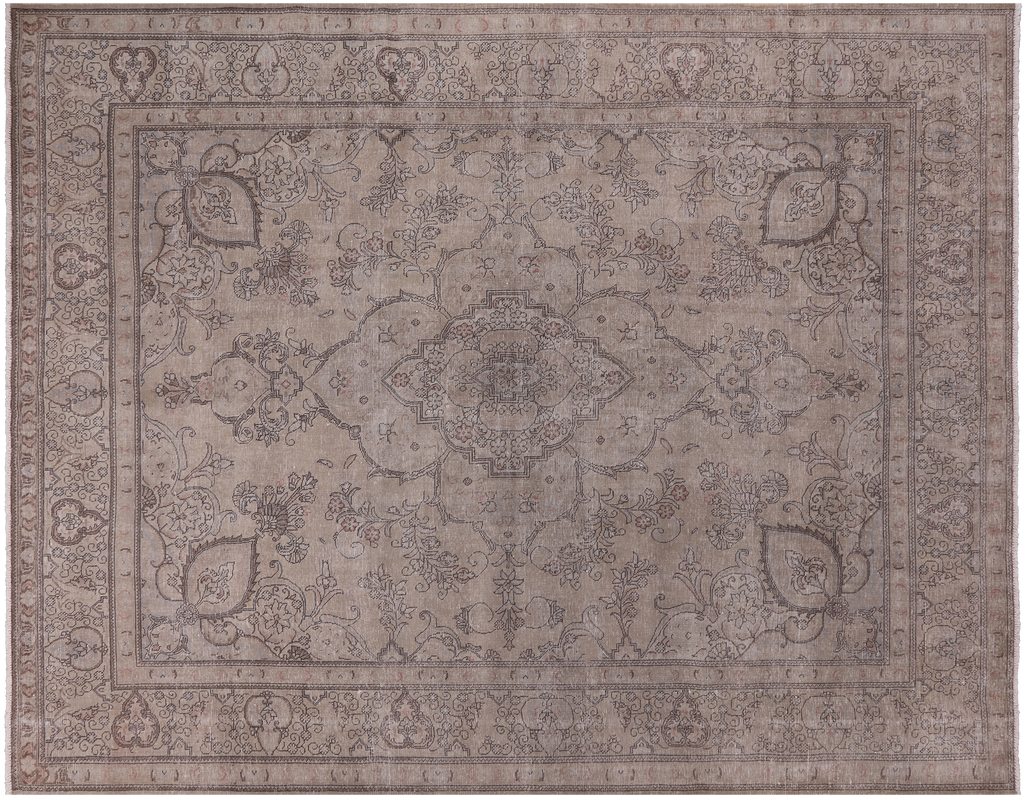 SUPER SALE 9' 10" X 12' 6" Persian Vintage White Wash Hand-Knotted Rug - Q19552