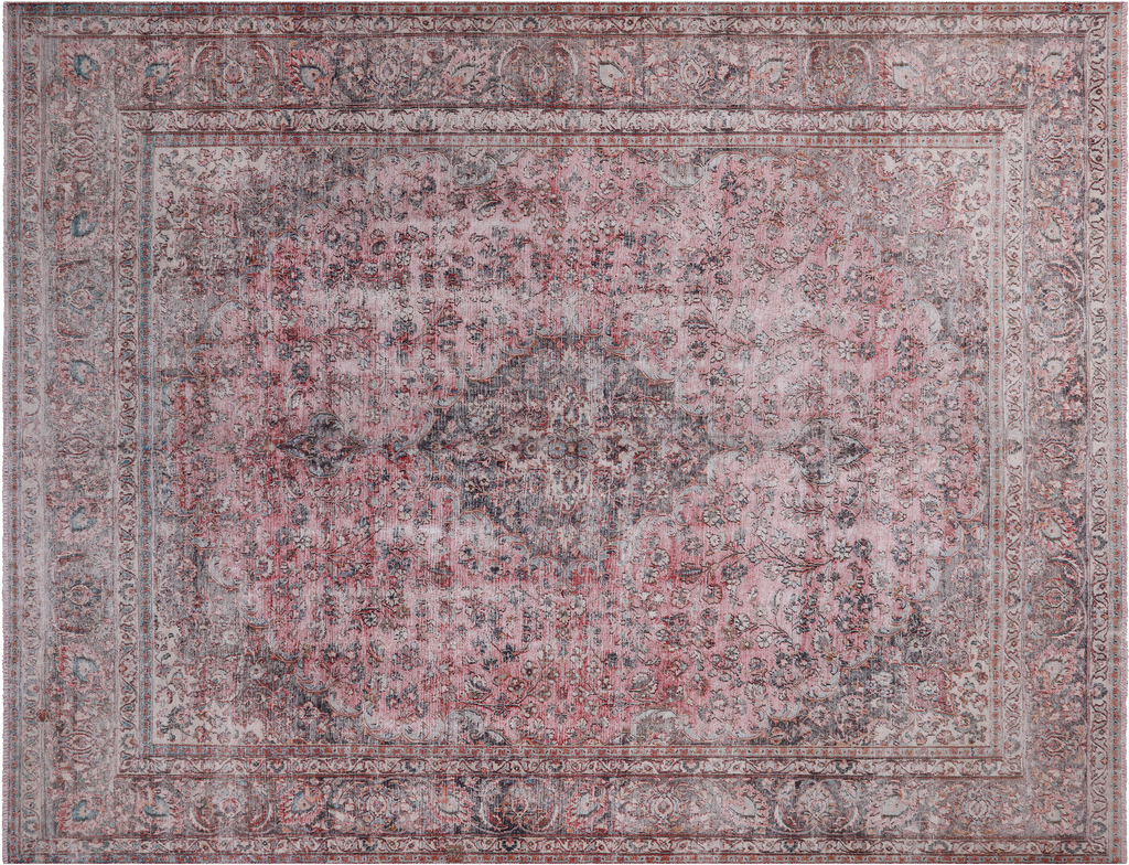 SUPER SALE 9' 8" X 12' 5" Handmade Persian Vintage White Wash Rug - Q19616