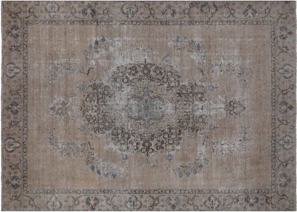SUPER SALE Persian Vintage White Wash Hand Knotted Wool Rug 8' 5" X 11' 10" - Q19620