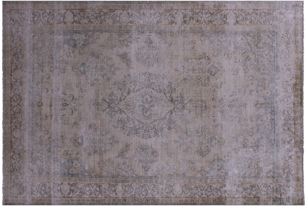 SUPER SALE Ivory Persian Vintage White Wash Handmade Rug 7' 1" X 10' 5" - Q19634