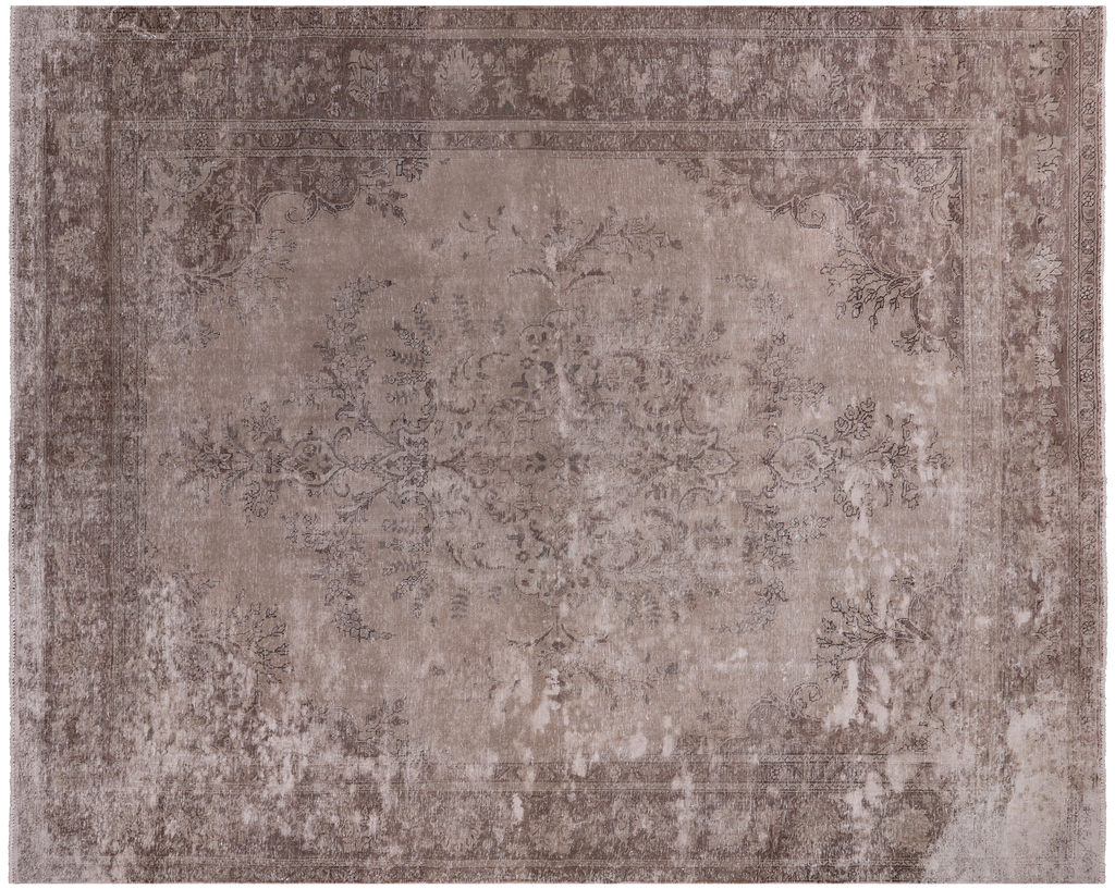 SUPER SALE Ivory 9' 9" X 12' 3" Hand Knotted Persian Vintage White Wash Rug - Q19657