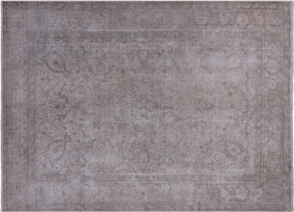 SUPER SALE Ivory Handmade Persian Vintage White Wash Rug 7' 10" X 10' 10" - Q19664