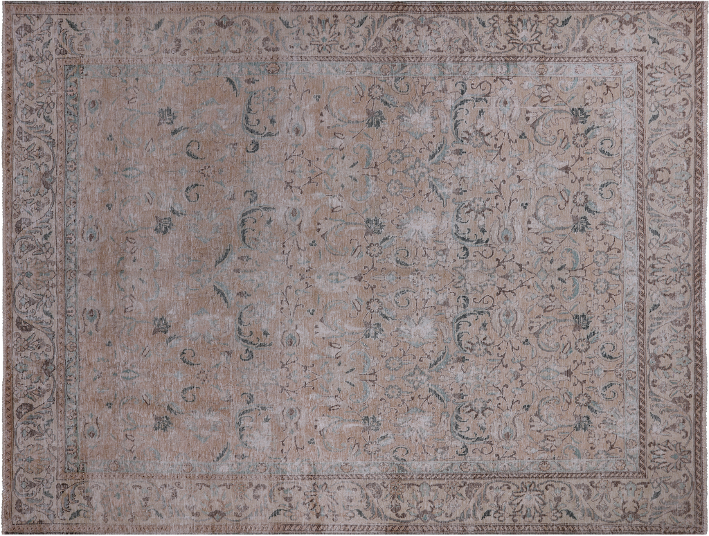 SUPER SALE Ivory Persian Vintage White Wash Hand-Knotted Rug 9' 3" X 12' 1" - Q19670