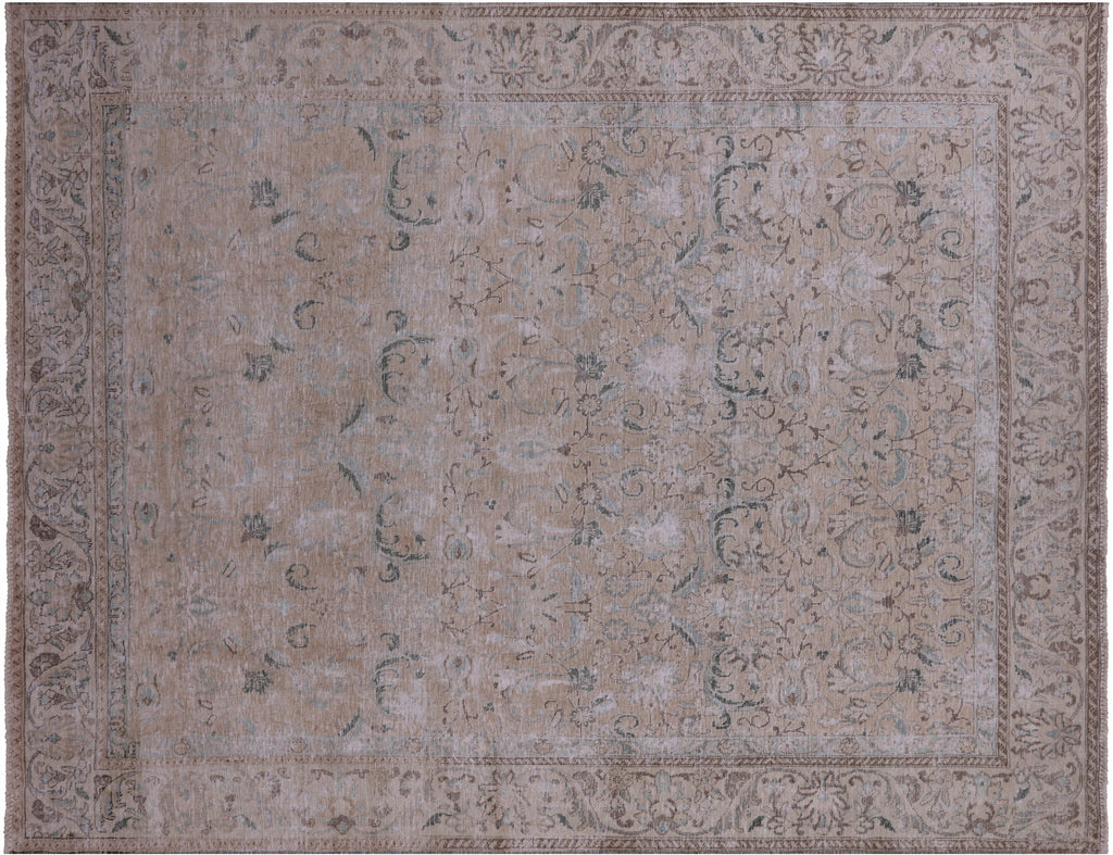 SUPER SALE Ivory Persian Vintage White Wash Hand-Knotted Rug 9' 3" X 12' 1" - Q19670