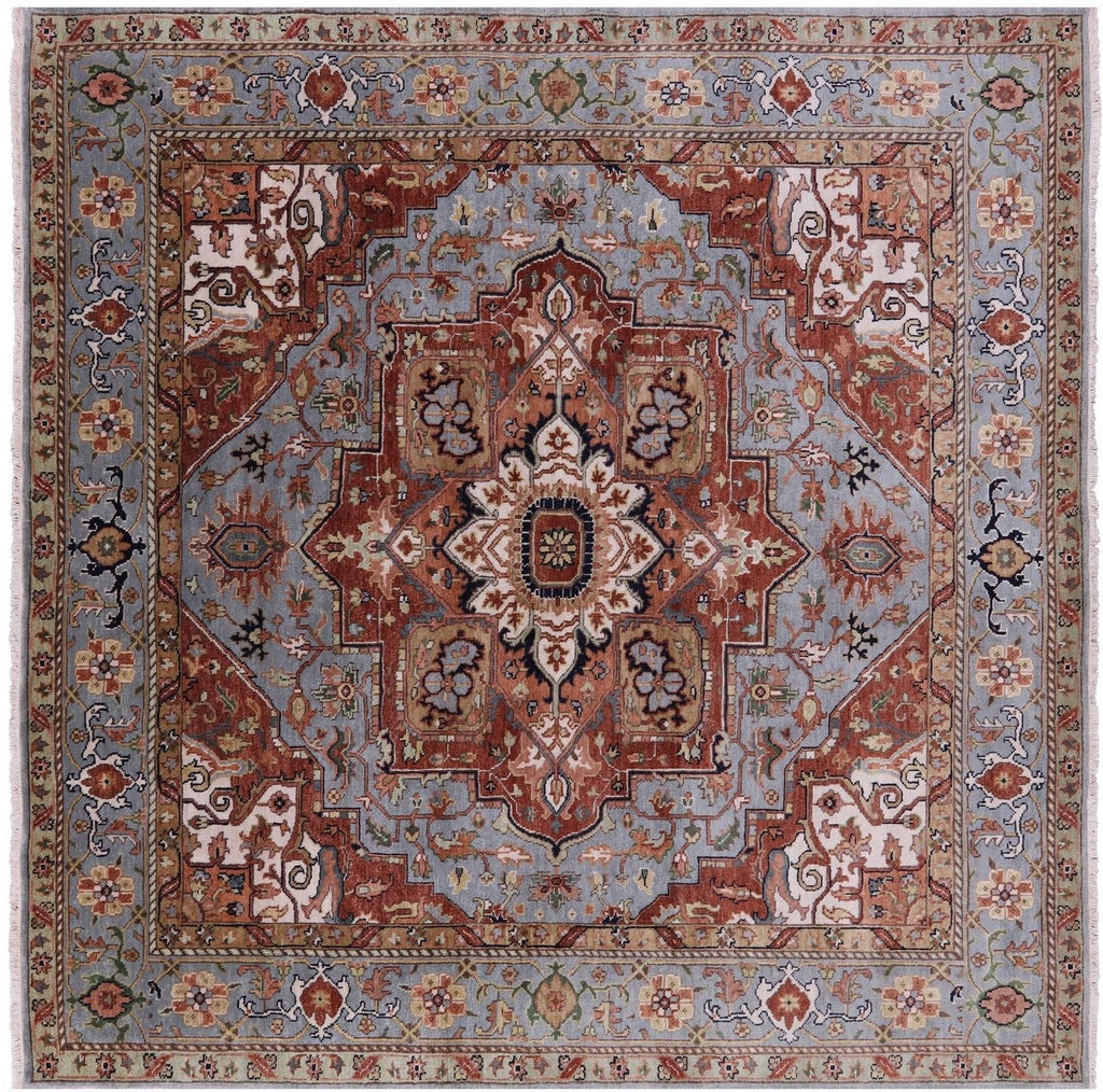 Square Handmade Heriz Serapi Wool Rug - Manhattan Rugs