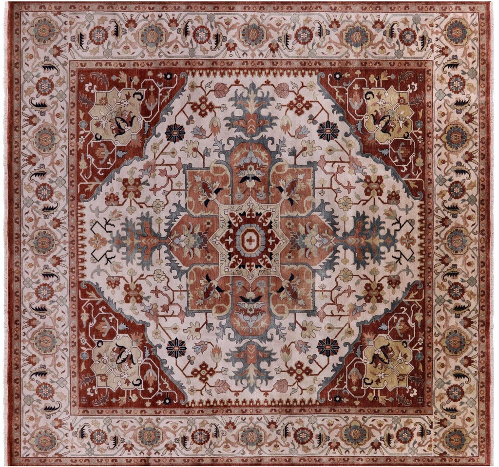 Square Handmade Heriz Serapi Wool Rug - Manhattan Rugs
