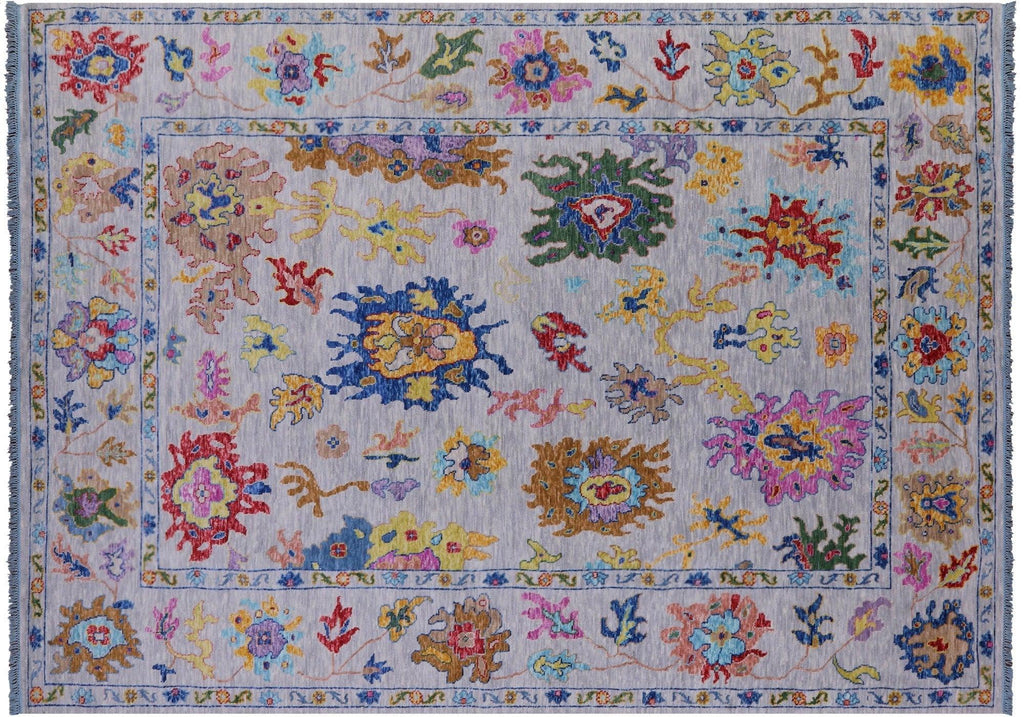 Turkish Oushak Hand- Knotted Wool Rug - Manhattan Rugs