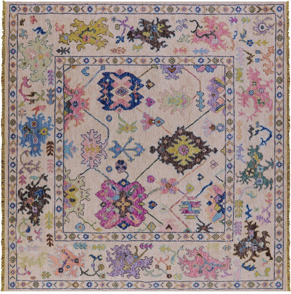Square Hand Knotted Turkish Oushak Rug - Manhattan Rugs