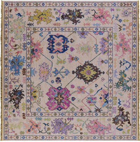 Square Hand Knotted Turkish Oushak Rug - Manhattan Rugs